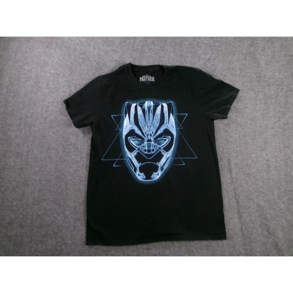 Marvel Shirt Men Medium Black Superhero Black Panther Mask MCU Wakanda Causal